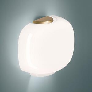 Foscarini Chouchin 3 Semi aplică perete alb/auriu, reglabil, Alb, Camera de zi / sufragerie, Sticlă, Design