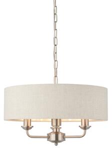 Lustră pe lanț Endon 94361 HIGHCLERE 3xE14/40W/230V bej/crom mat