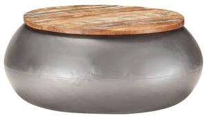 Măsuță de cafea, gri, 68x68x30 cm, lemn masiv reciclat