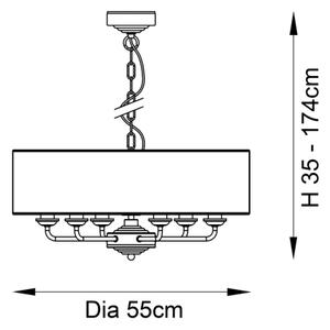Lustră pe lanț Endon 98933 HIGHCLERE 6xE14/40W/230V alb/alamă