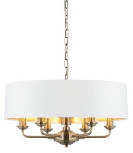 Lustră pe lanț Endon 98933 HIGHCLERE 6xE14/40W/230V alb/alamă