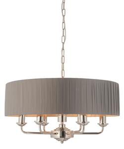 Lustră pe lanț Endon 94397 HIGHCLERE 6xE14/40W/230V gri/crom lucios
