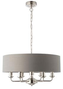 Lustră pe lanț Endon 94373 HIGHCLERE 6xE14/40W/230V gri/crom lucios
