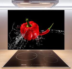 Panou sticlă decorativa bucătărie ardei roșu