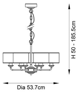 Lustră pe lanț Endon 98936 HIGHCLERE 6xE14/28W/230V alb/alamă