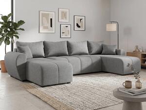 Coltar extensibil in forma de U SEVIO, gri, 311x145 cm + 2 perne GRATUIT