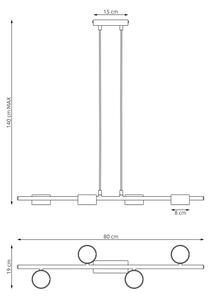 Lustră pe cablu SORA 4xGX53/12W/230V negru
