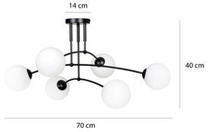 Lustră pe tijă PREGOS 6xE14/10W/230V negru/alb