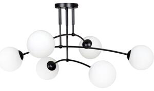 Lustră pe tijă PREGOS 6xE14/10W/230V negru/alb