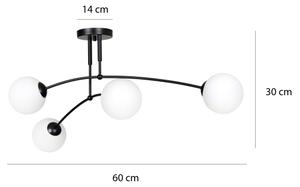 Lustră pe tijă PREGOS 4xE14/10W/230V negru