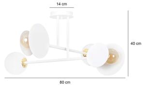 Lustră pe tijă MINERVA 2xE27/15W + 2xE14/10W/230V alb