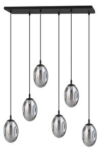 Lustră pe cablu ASTRAL 6xE14/10W/230V negru/fumuriu