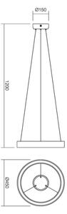 Lustră LED pe cablu Redo 01-671 LOOP LED/38W/230V d. 45 cm alb