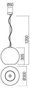 Lustră pe cablu Redo 01-2076 BOWL 1xE27/42W/230V d. 30 cm cupru