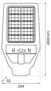 Lampă LED stradală solară dimabilă cu senzor KERS LED/300W/3,2V 6500K IP65
