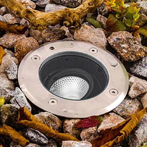 EVN Pentola Lampă încastrată din oțel inoxidabil Ø13,5cm 3.000K, Metalic, Metal, Modern, Corpuri de iluminat încastrate rotunde