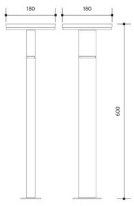 Lampă LED de exterior BARI LED/10W/230V 4000K 60 cm IP54 antracit