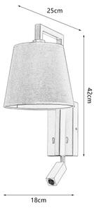 Lampă LED de perete Brilagi RAYA 1xE14/40W/230V + LED/3W alb/crom mat