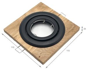 Spot încastrat TOBBY 1xGU10/20W/230V 11,5x11,5 cm stejar/negru