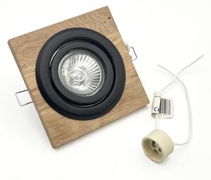 Spot încastrat TOBBY 1xGU10/20W/230V 11,5x11,5 cm stejar/negru