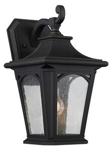 QUOIZEL Aplică Bedford de exterior medie, Negru, Sticlă, Casă de țară / Rustic, Felinar