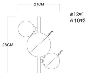 Lustră LED aplicată RIHA 3xG9/3W/230V alamă Globo 56135-3W