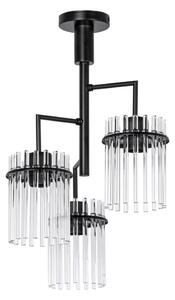 Lustră pe tijă 3xE27/60W/230V negru/transparent