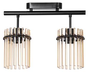 Lustră aplicată 2xE27/60W/230V negru/fumuriu