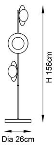 Lampadar Endon 92039 RUFFLE 3xG9/3W/230V negru/auriu