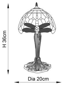 Endon 64091 - Lampă de masă Tiffany DRAGONFLY 1xE14/7W/230V diametru 20 cm