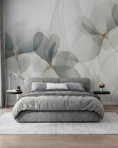 Tapet Flori abstracte, imitație după un tablou, Imagini de fundal unice, w05952 : Uwalls.ro