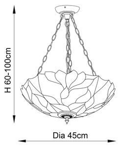 Endon 70946 - Candelabru pe lanț Tiffany BOTANICA, 3xE27/60W/230V, diametru 45 cm