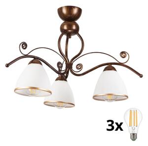 Lustră LED aplicată Brilagi ANTICO 3xE27/60W/230V patină bronz