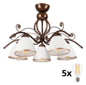 Lustră LED aplicată Brilagi ANTICO 5xE27/60W/230V patină bronz