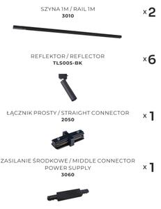 Spot în sistem de șină Zuma Line 3027 LULU 6xGU10/35W/230V negru