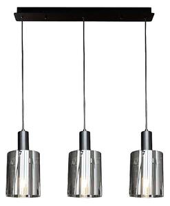 Lustră pe cablu ARCADIA 3xE27/60W/230V negru/fumuriu