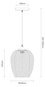 Lustră pe cablu ALMA 1xE27/60W/230V d. 23 cm bambus