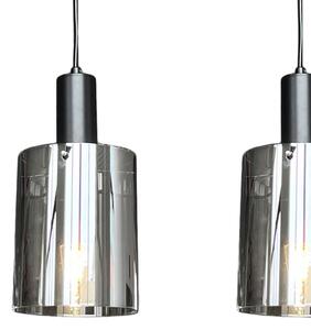 Lustră pe cablu ARCADIA 3xE27/60W/230V negru/fumuriu