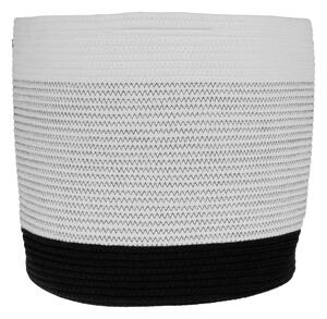 TEMPO-KONDELA ARABIS, coş tricotat pentru ghiveci, alb/ negru, 30x30 cm