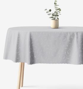 Goldea fața de masă festivă din teflon - gri cu ornamente mari - ovală 140 x 240 cm