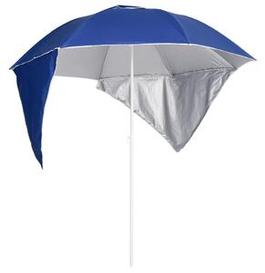 Umbrelă de plajă cu pereți laterali Albastru 215 cm