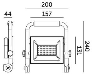 Proiector LED TIGRA LED/50W/4000K IP54 negru/galben