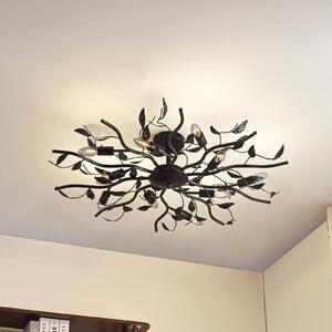 Lindby plafonieră Yos, 10 becuri, 95 cm, negru-auriu, E14, reglabil, Negru, dormitor, Metal, Florentin