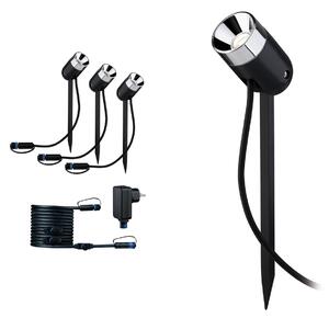 Paulmann Plug & Shine lampă cu vârf de pământ Pike 3-base, reglabil, Negru, Plastic, Modern
