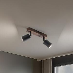 TK Lighting Spot de tavan Subrin, nuc, 2 becuri, reglabil, Lemn, Camera de zi / sufragerie, Lemn