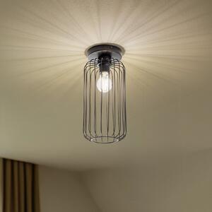 EMIBIG LIGHTING Plafonieră Barn, Ø 16 cm, negru, metal, E27, reglabil, Negru, Camera de zi / sufragerie, Metal, Modern