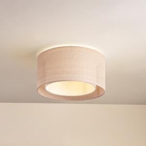 Lindby plafonieră Soula, Ø 40 cm, bej, plastic, E27, reglabil, Bej, Camera de zi / sufragerie, Plastic, Casă de țară / Rustic