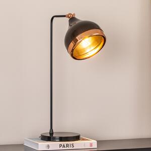 Opviq Lampa de masă Yildo, negru/cupru, metal, înălțime 52 cm, reglabil, Negru, Camera de zi / sufragerie, Metal