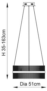 Lustră LED dimabilă pe cablu Endon 107671 ADRIEL LED/41W/230V 3000K auriu/transparent