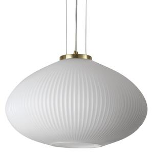 IDEAL LUX Ideal Lux Plisse, lampa de suspendare Plisse Ø 45 cm, reglabil, Alb, Camera de zi / sufragerie, Sticlă